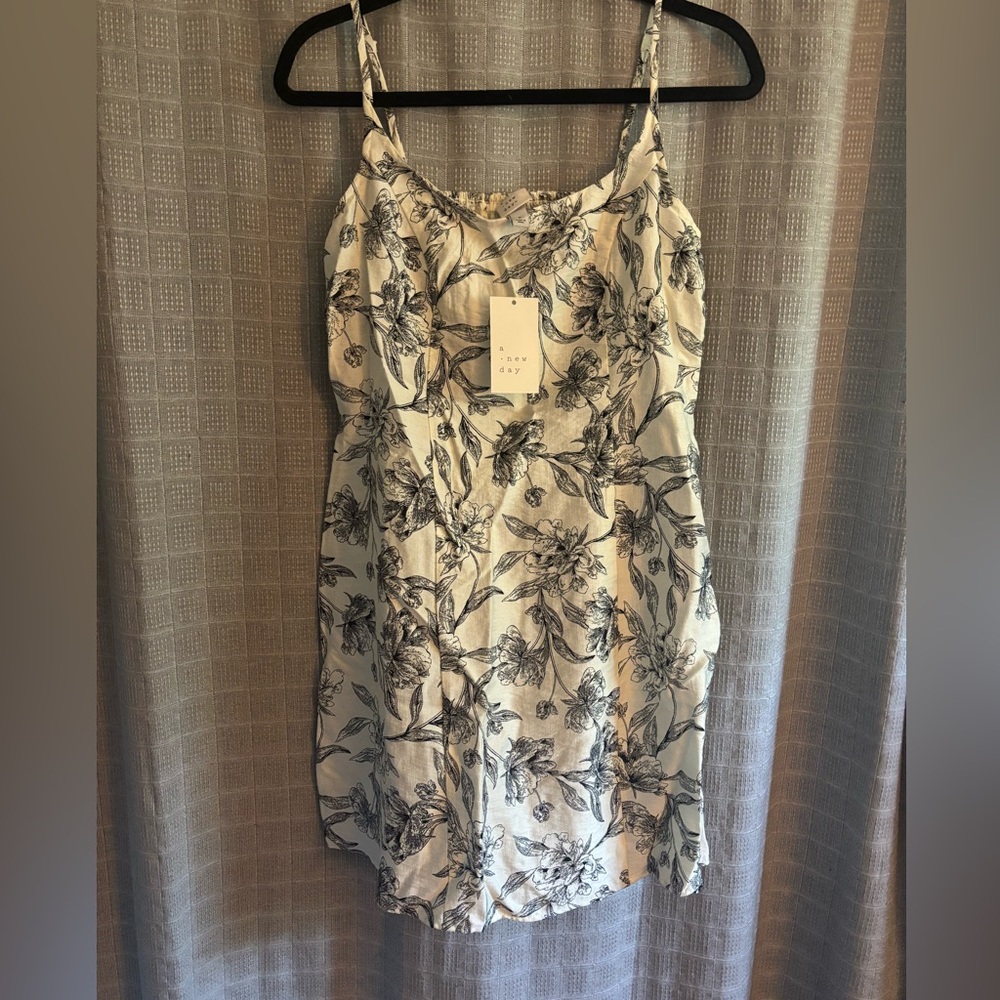 a new day Floral Black and White Dress
